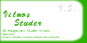 vilmos studer business card